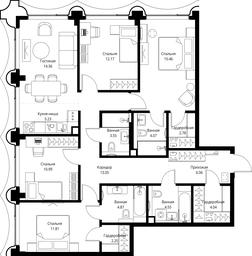 4-BD Apartment Sale, 115.24平方米 at MIRA, Mira Avenue, Moscow, Russia #4