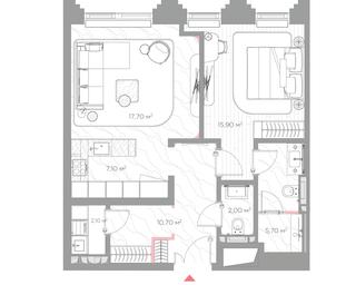 1-BD Apartment Sale, 61.2平方米 at Nicole, Nikolskaya Street, 8/1с1, Moscow, Russia #4