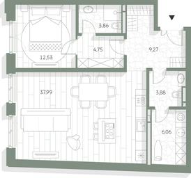 1-BD Apartment Sale, 78.34平方米 at LUCE, Krestovozdvizhensky Lane, 4, Moscow, Russia #4