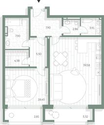 1-BD Apartment Sale, 96.59 sq. m. at LUCE, Krestovozdvizhensky Lane, 4, Moscow, Russia #2