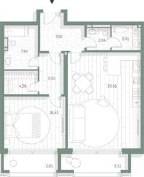 1-BD Apartment Sale, 96.59 sq. m. at LUCE, Krestovozdvizhensky Lane, 4, Moscow, Russia #2