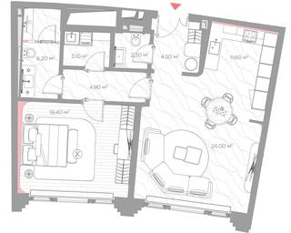 1-BD Apartment Sale, 75.9 sq. m. at Nicole, Nikolskaya Street, 8/1с1, Moscow, Russia #4