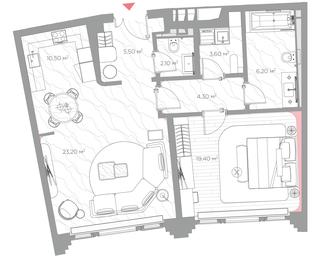 1-BD Apartment Sale, 76.2 sq. m. at Nicole, Nikolskaya Street, 8/1с1, Moscow, Russia #4