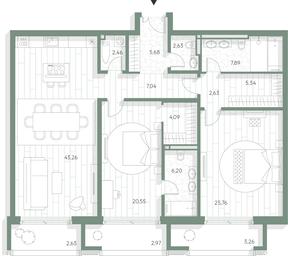 2-BD Apartment Sale, 142.38平方米 at LUCE, Krestovozdvizhensky Lane, 4, Moscow, Russia #3 2-BD Apartment Sale, 142.38平方米 at LUCE, Krestovozdvizhensky Lane, 4, Moscow, Russia #3