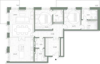 2-BD Apartment Sale, 144.57 sq. m. at LUCE, Krestovozdvizhensky Lane, 4, Moscow, Russia #2 2-BD Apartment Sale, 144.57 sq. m. at LUCE, Krestovozdvizhensky Lane, 4, Moscow, Russia #2