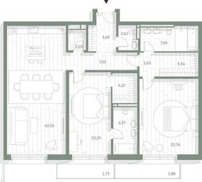 2-BD Apartment Sale, 136.84 sq. m. at LUCE, Krestovozdvizhensky Lane, 4, Moscow, Russia #2 2-BD Apartment Sale, 136.84 sq. m. at LUCE, Krestovozdvizhensky Lane, 4, Moscow, Russia #2