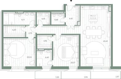 2-BD Apartment Sale, 146.67 sq. m. at LUCE, Krestovozdvizhensky Lane, 4, Moscow, Russia #3