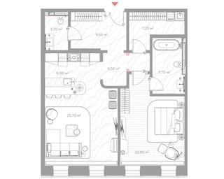 1-BD Apartment Sale, 91.1平方米 at Nicole, Nikolskaya Street, 8/1с1, Moscow, Russia #4