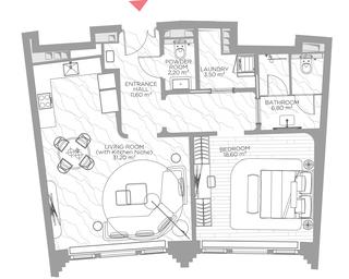 1-BD Apartment Sale, 74.4平方米 at Nicole, Nikolskaya Street, 8/1с1, Moscow, Russia #2