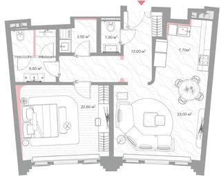 1-BD Apartment Sale, 75.5 sq. m. at Nicole, Nikolskaya Street, 8/1с1, Moscow, Russia #4