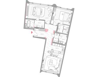 2-BD Apartment Sale, 127.1 sq. m. at Nicole, Nikolskaya Street, 8/1с1, Moscow, Russia #4