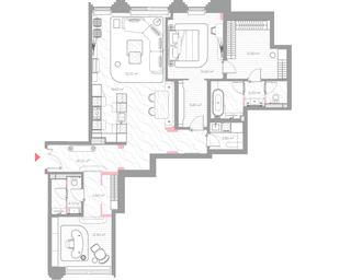2-BD Apartment Sale, 130.1平方米 at Nicole, Nikolskaya Street, 8/1с1, Moscow, Russia #4