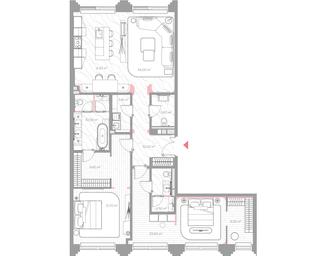 2-BD Apartment Sale, 132.9平方米 at Nicole, Nikolskaya Street, 8/1с1, Moscow, Russia #4
