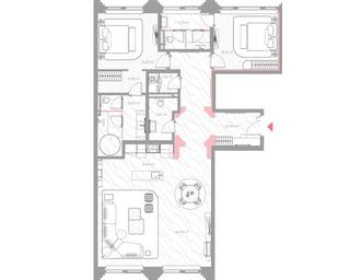 2-BD Apartment Sale, 139.3 sq. m. at Nicole, Nikolskaya Street, 8/1с1, Moscow, Russia #4