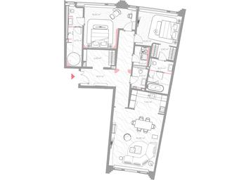 2-BD Apartment Sale, 124.9 sq. m. at Nicole, Nikolskaya Street, 8/1с1, Moscow, Russia #4