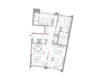 2-BD Apartment Sale, 163.2 sq. m. at Nicole, Nikolskaya Street, 8/1с1, Moscow, Russia #3