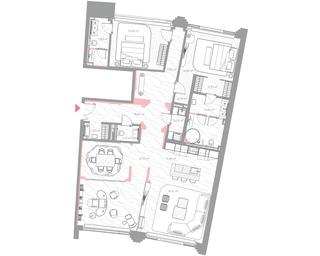 2-BD Apartment Sale, 163.2 sq. m. at Nicole, Nikolskaya Street, 8/1с1, Moscow, Russia #4