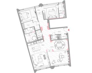 2-BD Apartment Sale, 163.5 sq. m. at Nicole, Nikolskaya Street, 8/1с1, Moscow, Russia #4