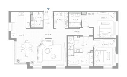 2-BD Apartment Sale, 133.4平方米 at Nicole, Nikolskaya Street, 8/1с1, Moscow, Russia #4