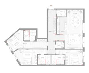 3-BD Apartment Sale, 174.1平方米 at Nicole, Nikolskaya Street, 8/1с1, Moscow, Russia #3 3-BD Apartment Sale, 174.1平方米 at Nicole, Nikolskaya Street, 8/1с1, Moscow, Russia #3