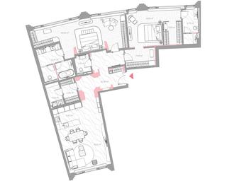 2-BD Apartment Sale, 158.2平方米 at Nicole, Nikolskaya Street, 8/1с1, Moscow, Russia #4
