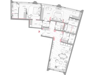 2-BD Apartment Sale, 158.3 sq. m. at Nicole, Nikolskaya Street, 8/1с1, Moscow, Russia #4