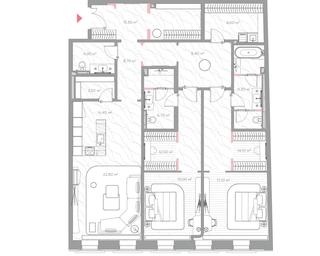2-BD Apartment Sale, 162.3平方米 at Nicole, Nikolskaya Street, 8/1с1, Moscow, Russia #4