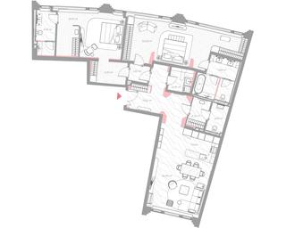 2-BD Apartment Sale, 153.2 sq. m. at Nicole, Nikolskaya Street, 8/1с1, Moscow, Russia #4