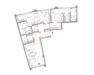2-BD Apartment Sale, 154.6平方米 at Nicole, Nikolskaya Street, 8/1с1, Moscow, Russia #4
