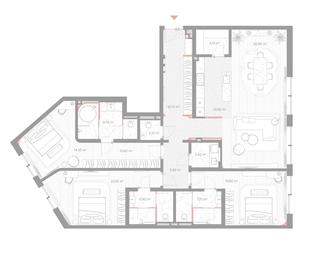 3-BD Apartment Sale, 176.3 sq. m. at Nicole, Nikolskaya Street, 8/1с1, Moscow, Russia #3