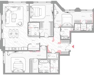 3-BD Apartment Sale, 199.6 sq. m. at Nicole, Nikolskaya Street, 8/1с1, Moscow, Russia #4