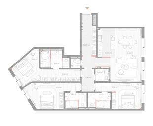 3-BD Apartment Sale, 164.4 sq. m. at Nicole, Nikolskaya Street, 8/1с1, Moscow, Russia #3 3-BD Apartment Sale, 164.4 sq. m. at Nicole, Nikolskaya Street, 8/1с1, Moscow, Russia #3