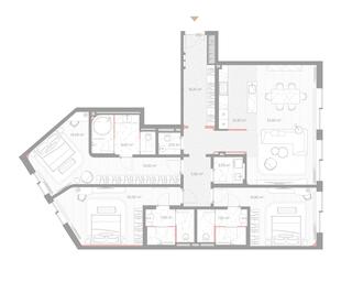 3-BD Apartment Sale, 164.1平方米 at Nicole, Nikolskaya Street, 8/1с1, Moscow, Russia #3
