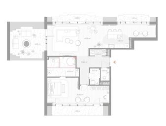 1-BD Apartment Sale, 124.2 sq. m. at Nicole, Nikolskaya Street, 8/1с1, Moscow, Russia #3