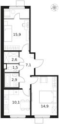2-BD Apartment Sale, 55 sq. m. at 1 Himkinskij, zhiloy kompleks 1-y Khimkinskiy, kvartal Mezhdunarodny, mikrorayon Klyazma-Starbeyevo, Khimki, Moscow Region, Russia #3 2-BD Apartment Sale, 55 sq. m. at 1 Himkinskij, zhiloy kompleks 1-y Khimkinskiy, kvartal Mezhdunarodny, mikrorayon Klyazma-Starbeyevo, Khimki, Moscow Region, Russia #3