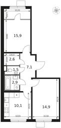2-BD Apartment Sale, 55 sq. m. at 1 Himkinskij, zhiloy kompleks 1-y Khimkinskiy, kvartal Mezhdunarodny, mikrorayon Klyazma-Starbeyevo, Khimki, Moscow Region, Russia #2 2-BD Apartment Sale, 55 sq. m. at 1 Himkinskij, zhiloy kompleks 1-y Khimkinskiy, kvartal Mezhdunarodny, mikrorayon Klyazma-Starbeyevo, Khimki, Moscow Region, Russia #2
