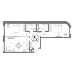3-BD Apartment Sale, 66.8平方米 at Admiral, Shosseynaya Street, 4А, Moscow, Russia #2