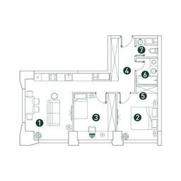 2-BD Apartment Sale, 61.4 sq. m. at Very, Botanicheskaya Street, 29, Moscow, Russia #2