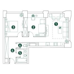 2-BD Apartment Sale, 61.9 sq. m. at Very, Botanicheskaya Street, 29, Moscow, Russia #3