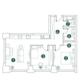 2-BD Apartment Sale, 61.6 sq. m. at Very, Botanicheskaya Street, 29, Moscow, Russia #3 2-BD Apartment Sale, 61.6 sq. m. at Very, Botanicheskaya Street, 29, Moscow, Russia #3