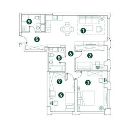3-BD Apartment Sale, 91.1平方米 at Very, Botanicheskaya Street, 29, Moscow, Russia #2 3-BD Apartment Sale, 91.1平方米 at Very, Botanicheskaya Street, 29, Moscow, Russia #2