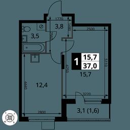 Продажа 1-комн. квартиры, 37 м² в ЖК «Первый Донской», жилой микрорайон Сапроново, деревня Сапроново, Ленинский городской округ, Московская область, Россия #2