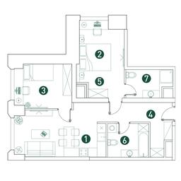 2-BD Apartment Sale, 65.5 sq. m. at Very, Botanicheskaya Street, 29, Moscow, Russia #3 2-BD Apartment Sale, 65.5 sq. m. at Very, Botanicheskaya Street, 29, Moscow, Russia #3