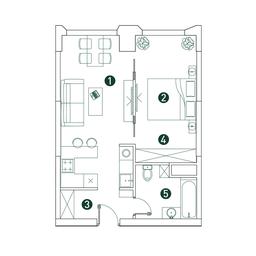 1-BD Apartment Sale, 44.8 sq. m. at Very, Botanicheskaya Street, 29, Moscow, Russia #2