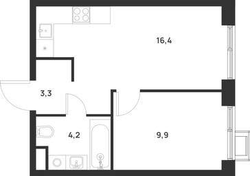 1-BD Apartment Sale, 33.8 sq. m. at Газопровод, Sosenskoye Settlement, Moscow, Russia #3 1-BD Apartment Sale, 33.8 sq. m. at Газопровод, Sosenskoye Settlement, Moscow, Russia #3