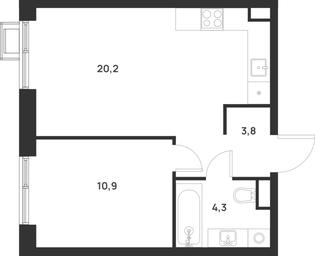 1-BD Apartment Sale, 39.2 sq. m. at Газопровод, Sosenskoye Settlement, Moscow, Russia #3 1-BD Apartment Sale, 39.2 sq. m. at Газопровод, Sosenskoye Settlement, Moscow, Russia #3