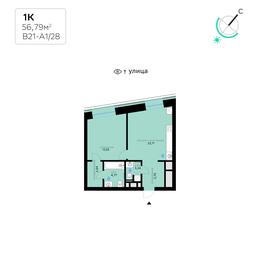 1-BD Apartment Sale, 56.79平方米 at SberCity, zhiloy kompleks Sbersiti, Rublyovo-Arkhangelskoye Microdistrict, Moscow, Russia #2 1-BD Apartment Sale, 56.79平方米 at SberCity, zhiloy kompleks Sbersiti, Rublyovo-Arkhangelskoye Microdistrict, Moscow, Russia #2