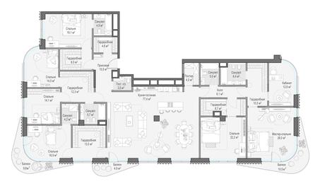 5-BD Apartment Sale, 317.5 sq. m. at Lavrushinskiy, Lavrushinsky Lane, 11к1, Moscow, Russia #4