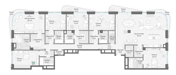 4-BD Apartment Sale, 326.8平方米 at Lavrushinskiy, Lavrushinsky Lane, 11к1, Moscow, Russia #4