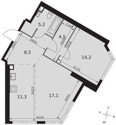 2-BD Apartment Sale, 60.8 sq. m. at Arkhitektor, Akademika Volgina Street, 2Д, Moscow, Russia #2 2-BD Apartment Sale, 60.8 sq. m. at Arkhitektor, Akademika Volgina Street, 2Д, Moscow, Russia #2